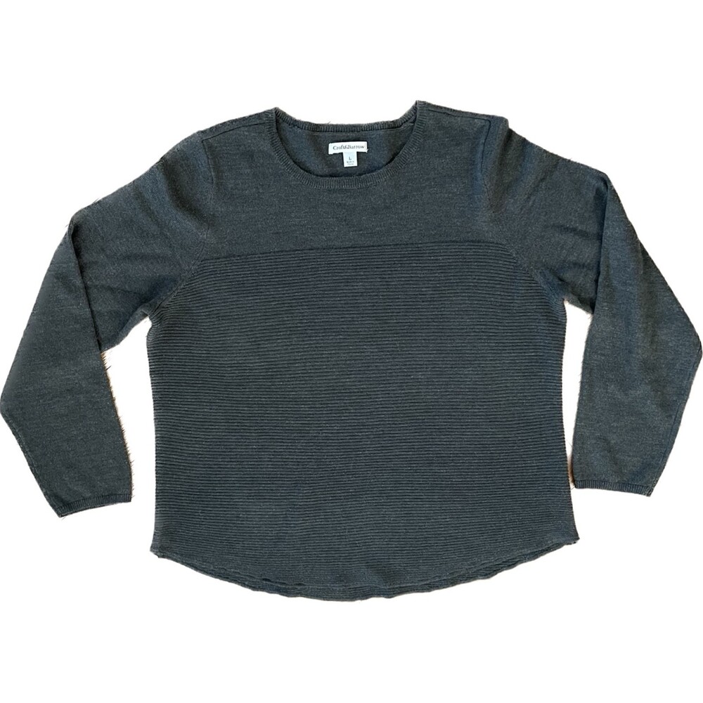 Croft & Barrow | Dark Gray Ribbed Crewneck Sweater | Large